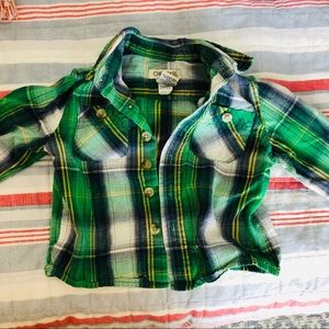 Cherokee Green Plaid Button Up